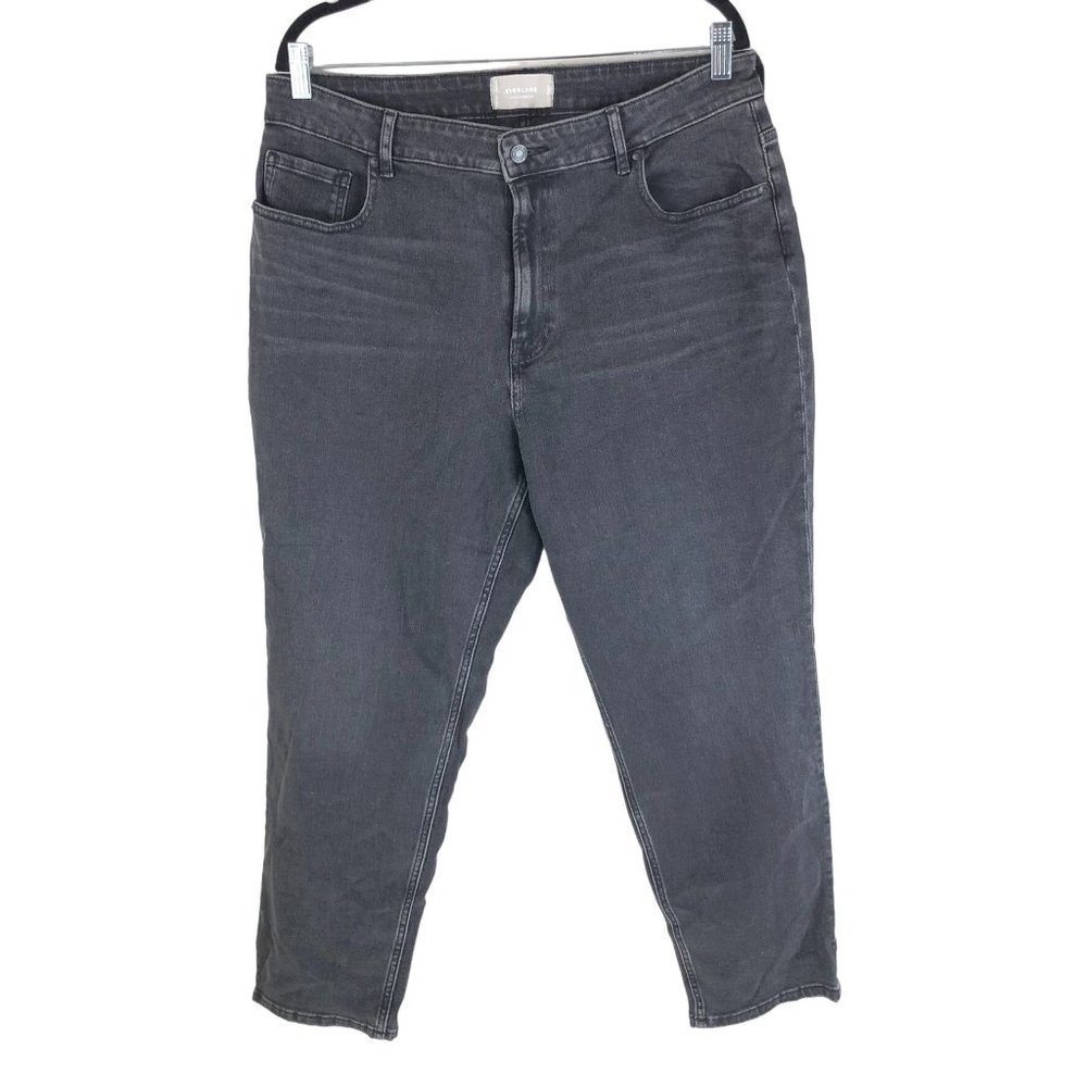 Everlane The Curvy Cheeky Straight Jean Stretch Washed Black Size 34 - Picture 7 of 10